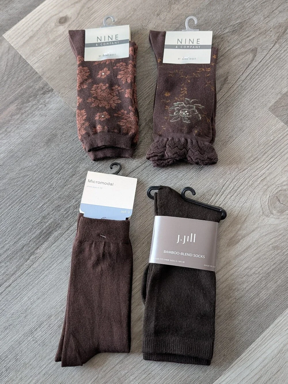 nwt CHOCOLATE BROWN DRESS SOCKS j. jill nine west